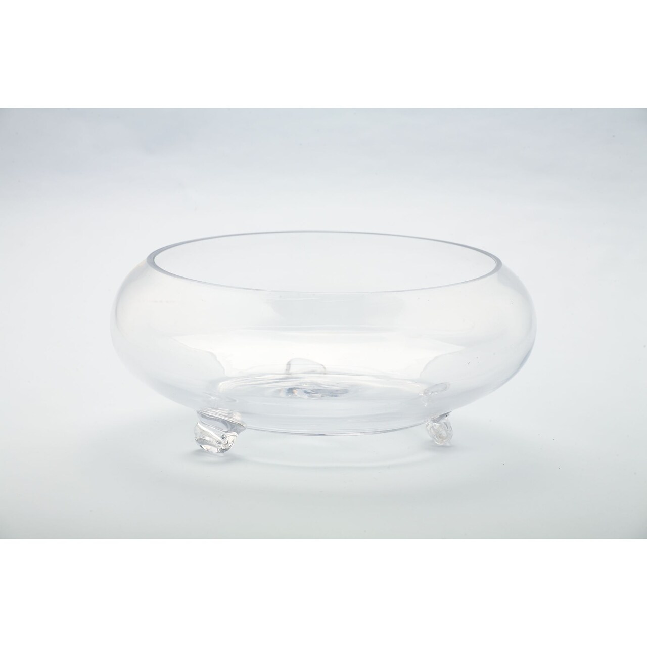 CC Home Furnishings 9.5" Cylindrical Round Glass Vase with Pedestal